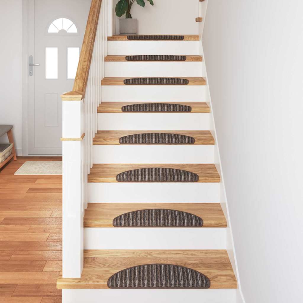 Selvklæbende Trappemåtter 15 stk. 56 x 17 x 3 cm Non-Slip Brun