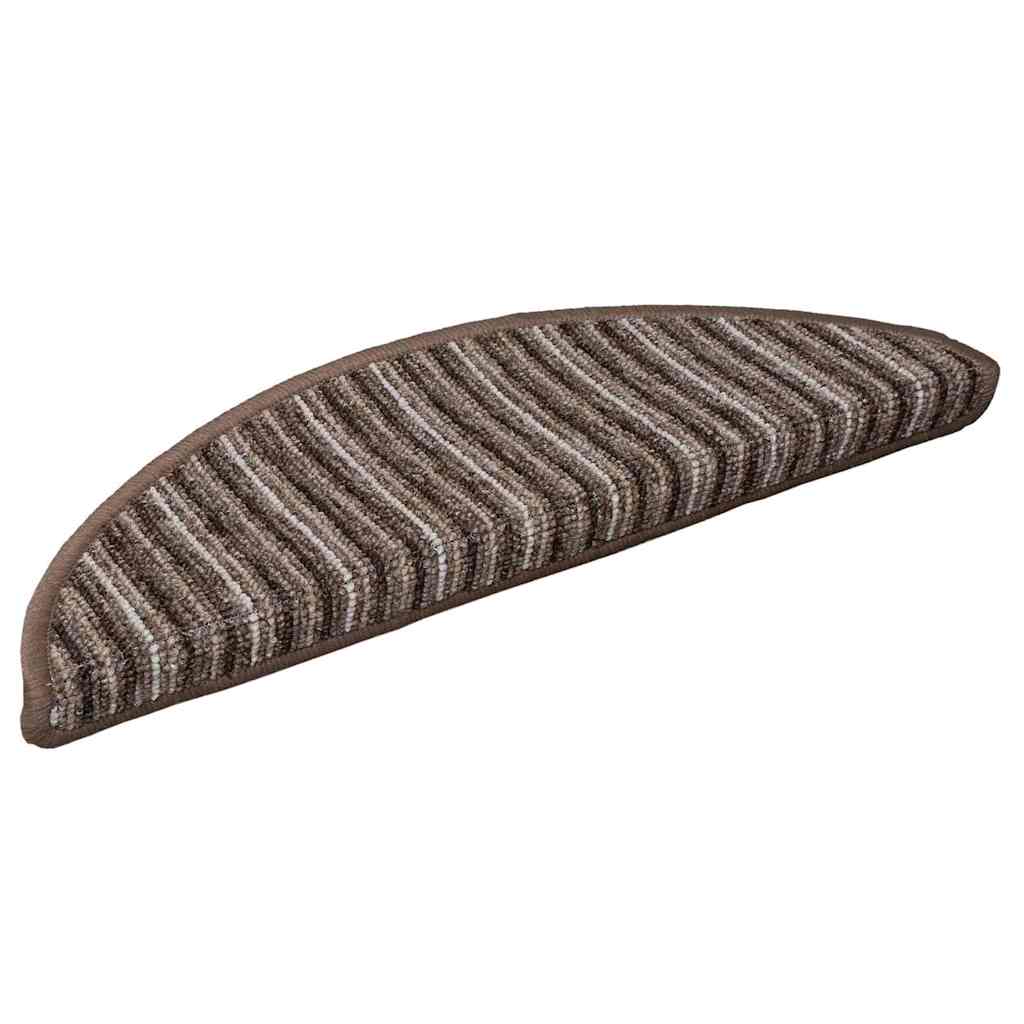 Selvklæbende Trappemåtter 15 stk. 56 x 17 x 3 cm Non-Slip Brun