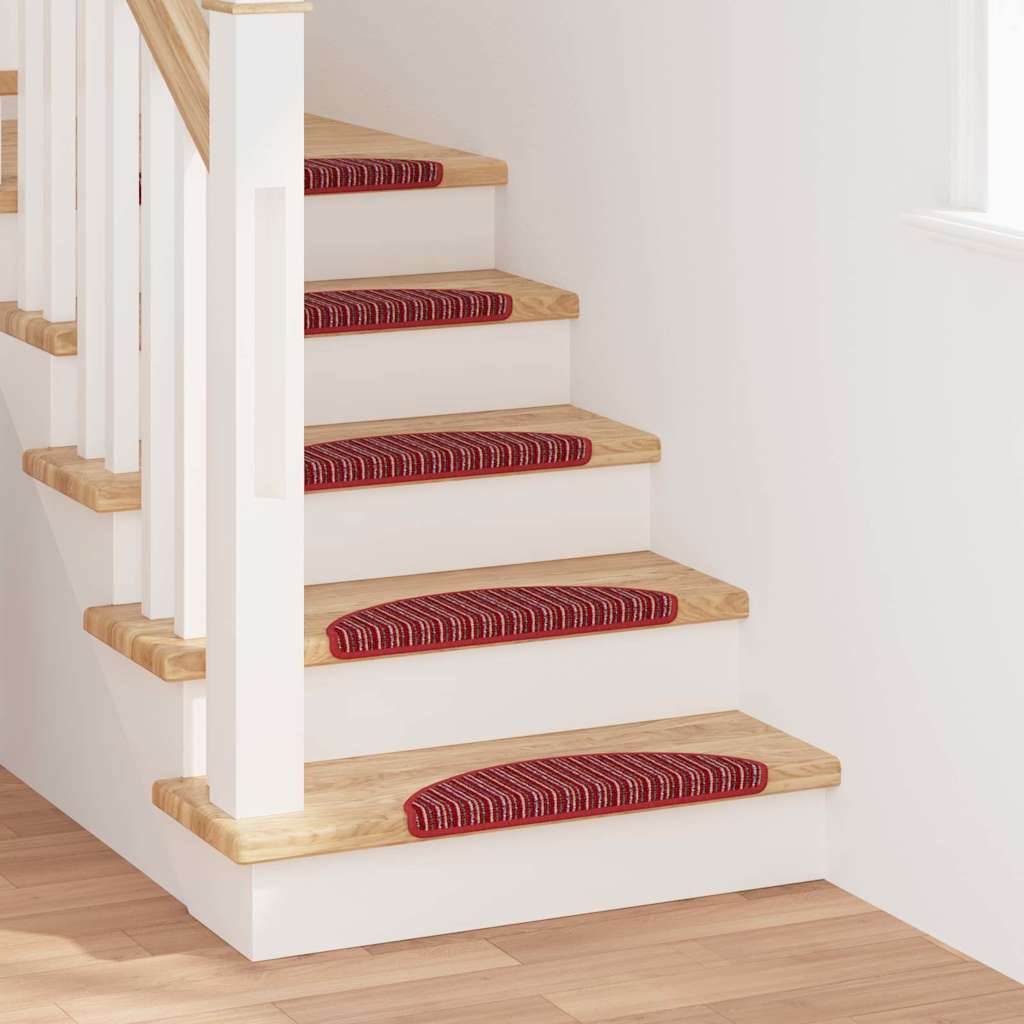 Selvklæbende Trappemåtter 15 stk. 56 x 17 x 3 cm Non-Slip Rød