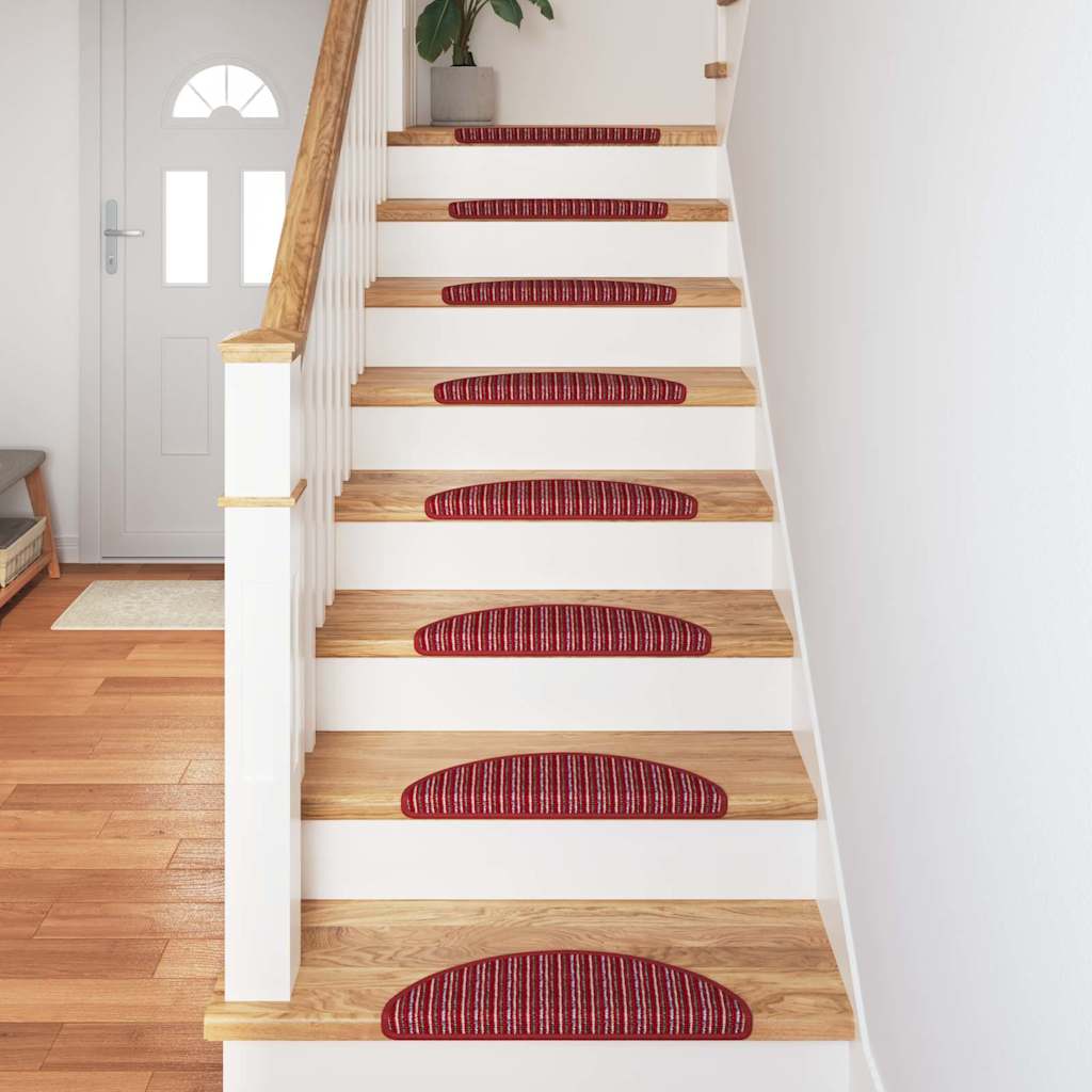 Selvklæbende Trappemåtter 15 stk. 56 x 17 x 3 cm Non-Slip Rød