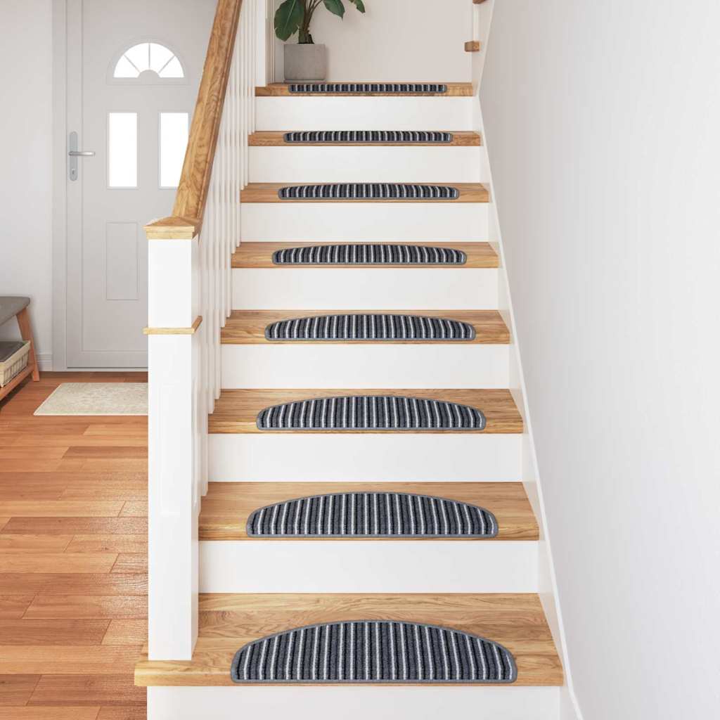 Selvklæbende Trappemåtter 15 stk. 65 x 21 x 4 cm Non-Slip Grå