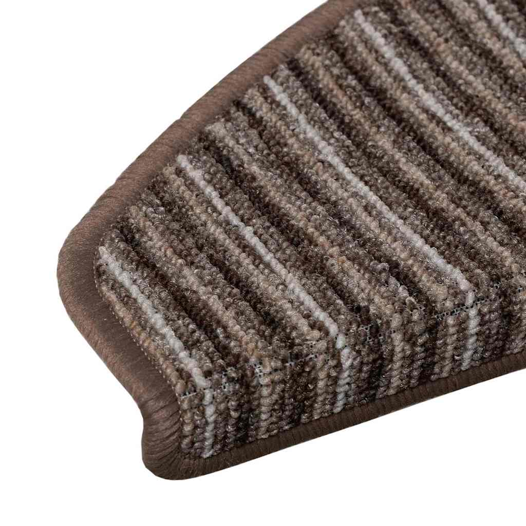 Selvklæbende Trappemåtter 15 stk. 65 x 21 x 4 cm Non-Slip Brun