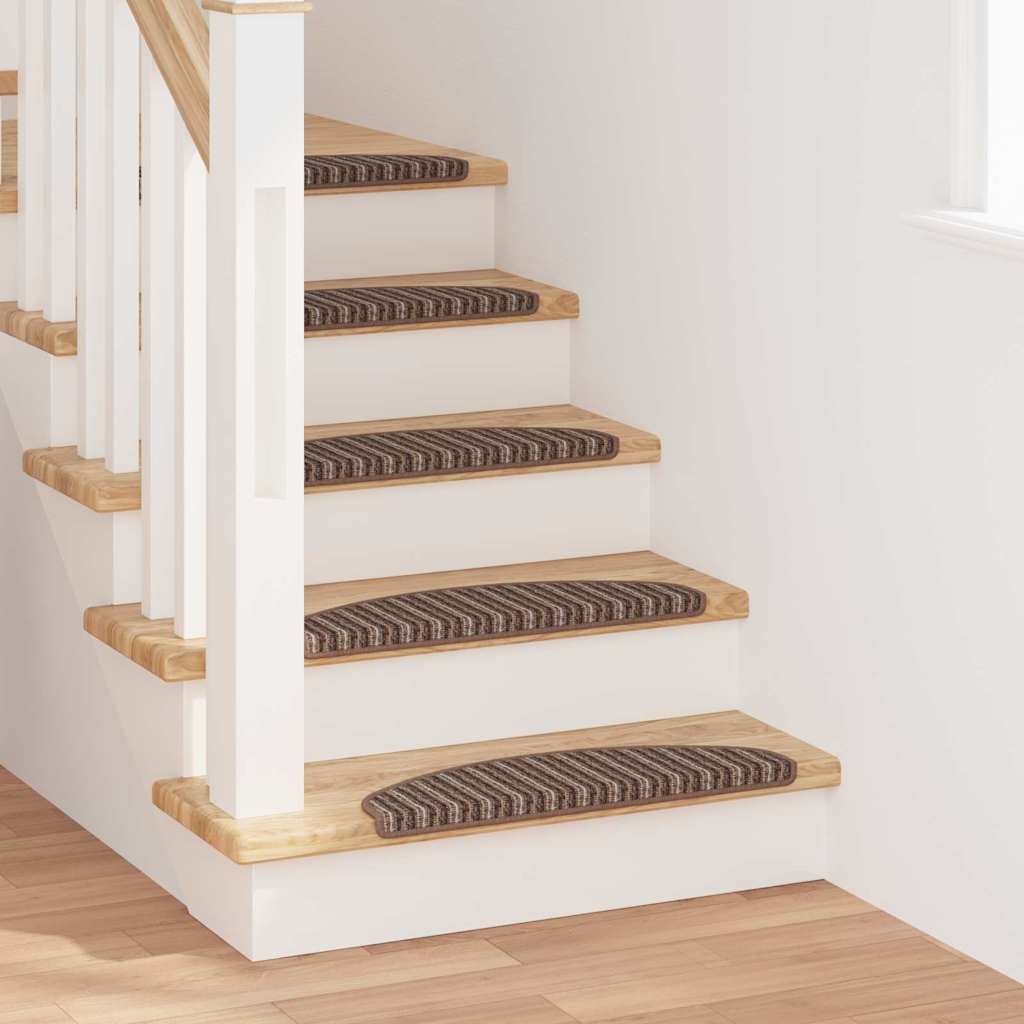 Selvklæbende Trappemåtter 15 stk. 65 x 21 x 4 cm Non-Slip Brun