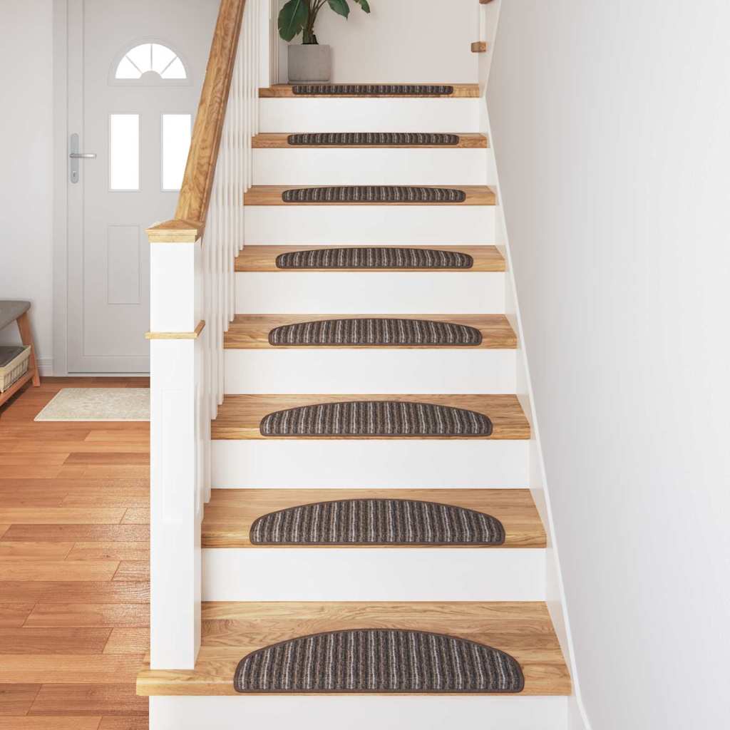 Selvklæbende Trappemåtter 15 stk. 65 x 21 x 4 cm Non-Slip Brun