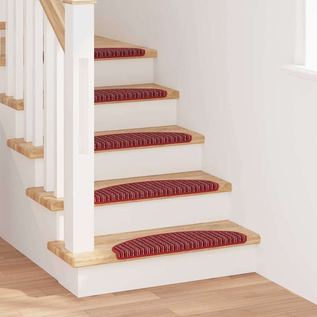 Selvklæbende Trappemåtter 15 stk. 65 x 21 x 4 cm Non-Slip Rød