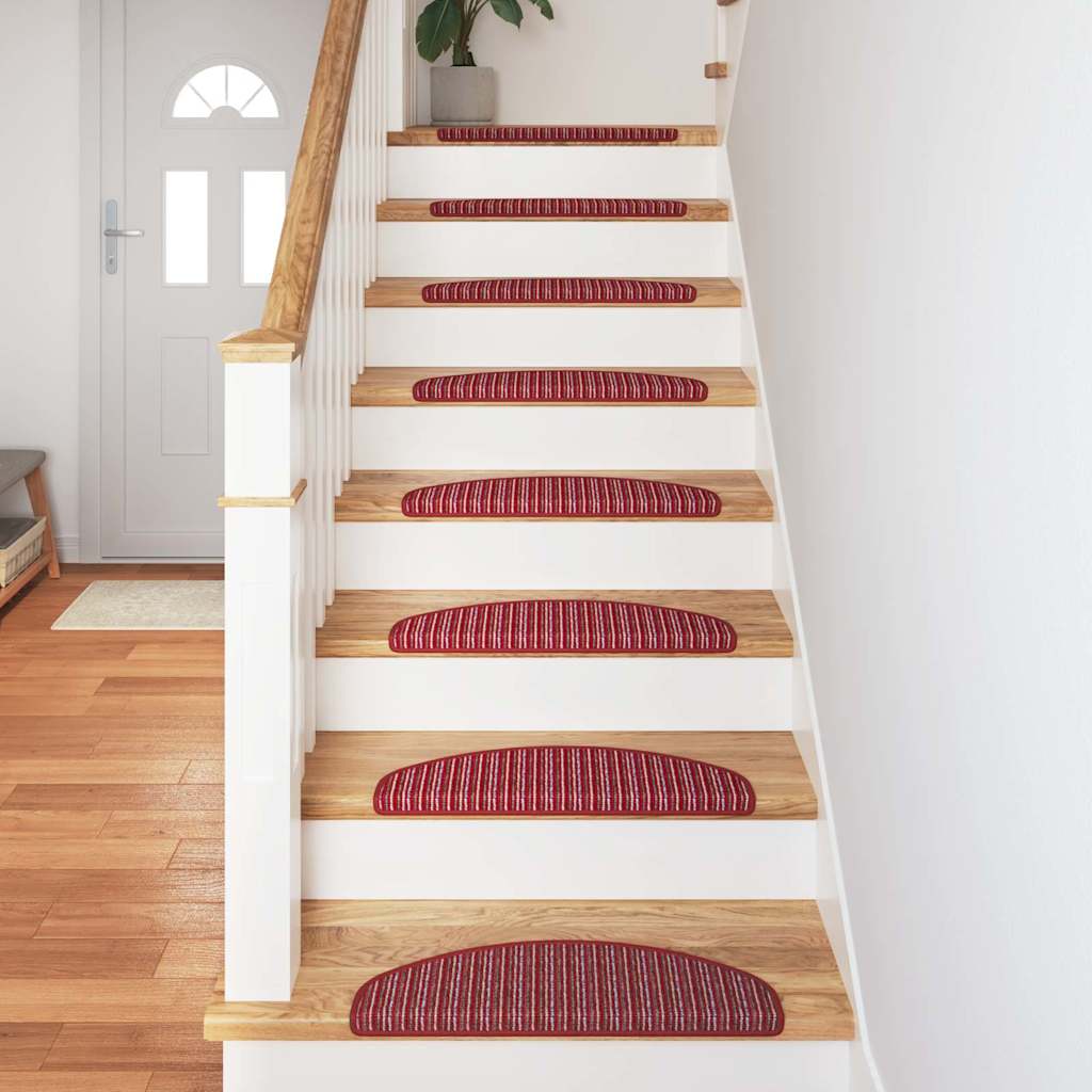 Selvklæbende Trappemåtter 15 stk. 65 x 21 x 4 cm Non-Slip Rød