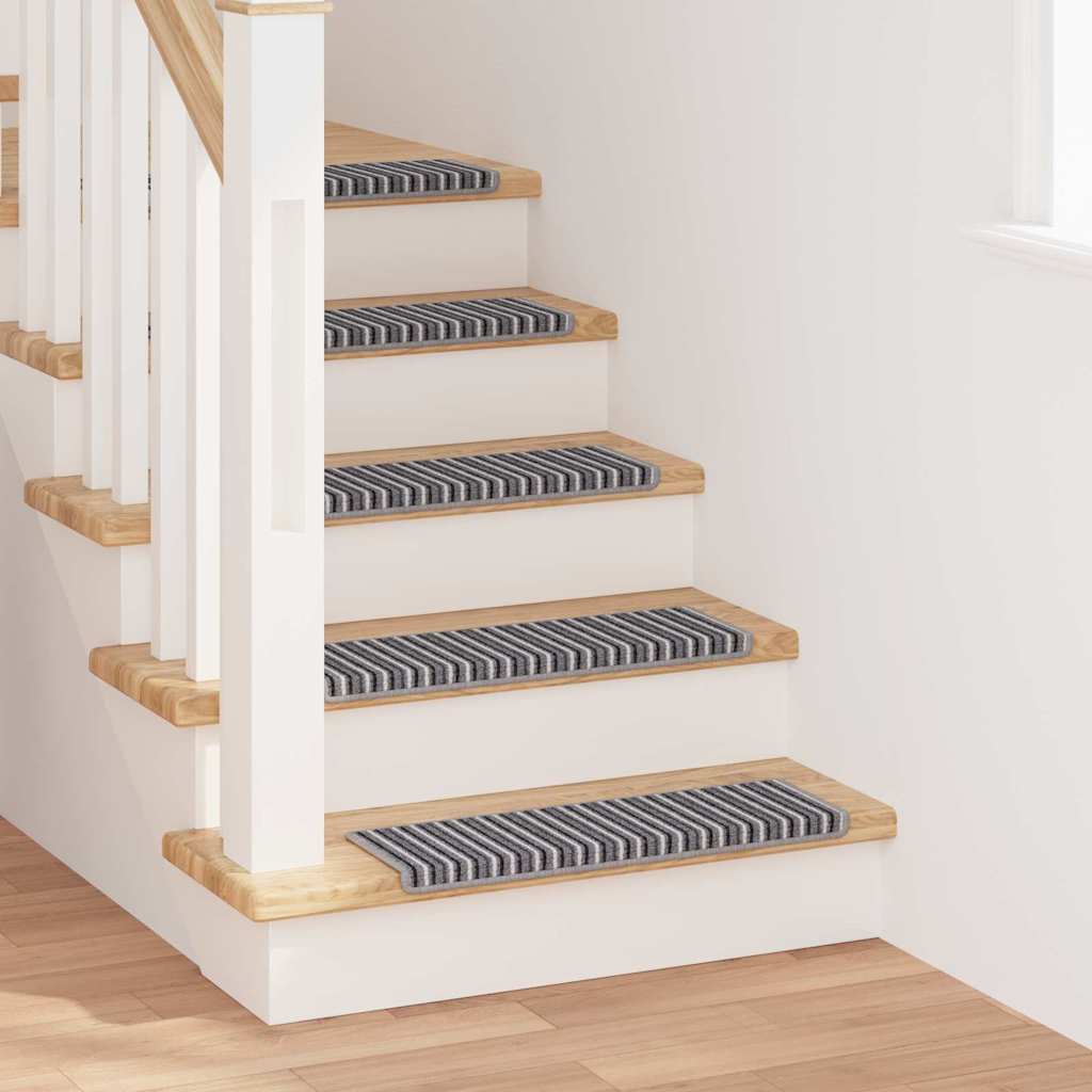 Selvklæbende Trappemåtter 15 stk. 65 x 21 x 4 cm Non-Slip Grå