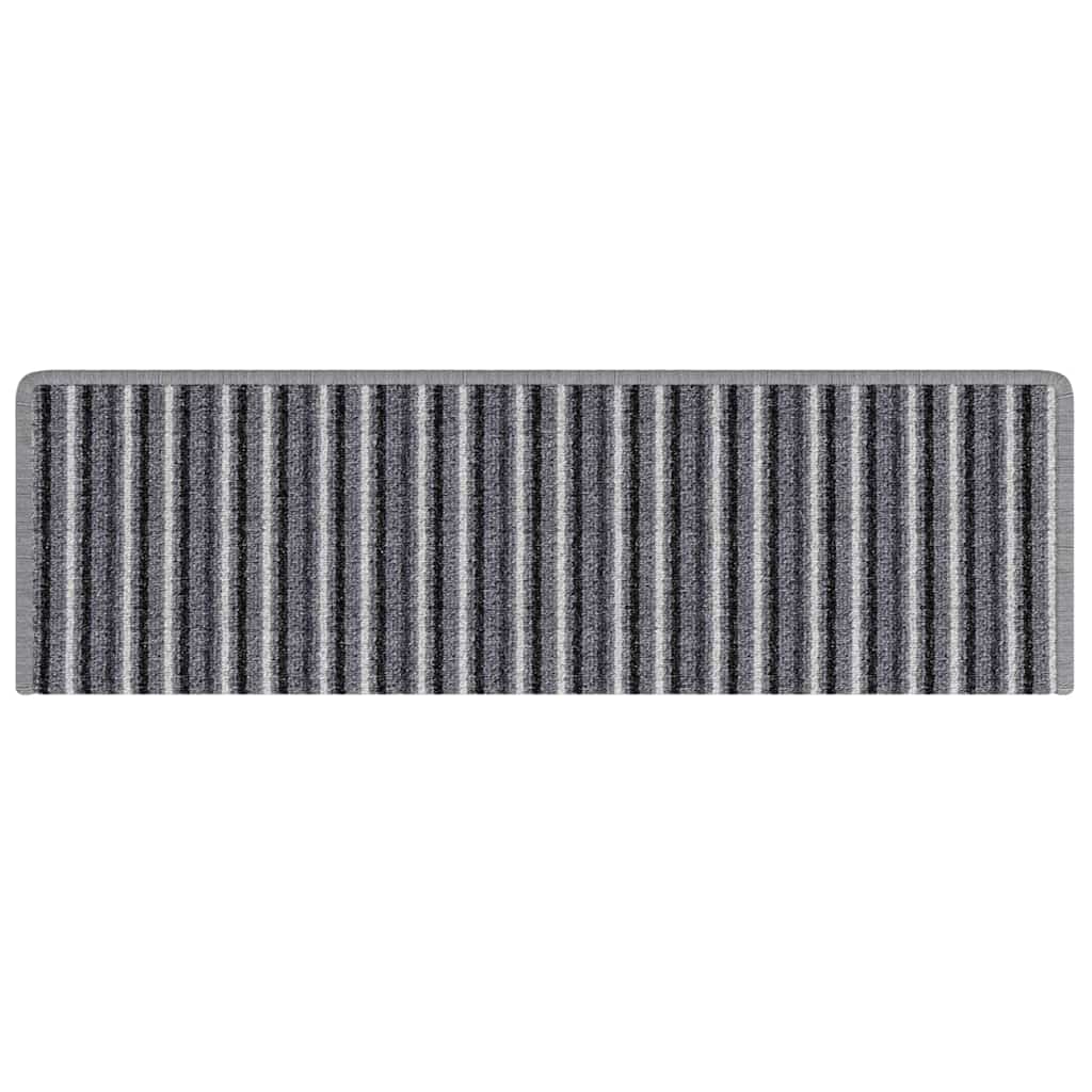 Selvklæbende Trappemåtter 15 stk. 65 x 21 x 4 cm Non-Slip Grå