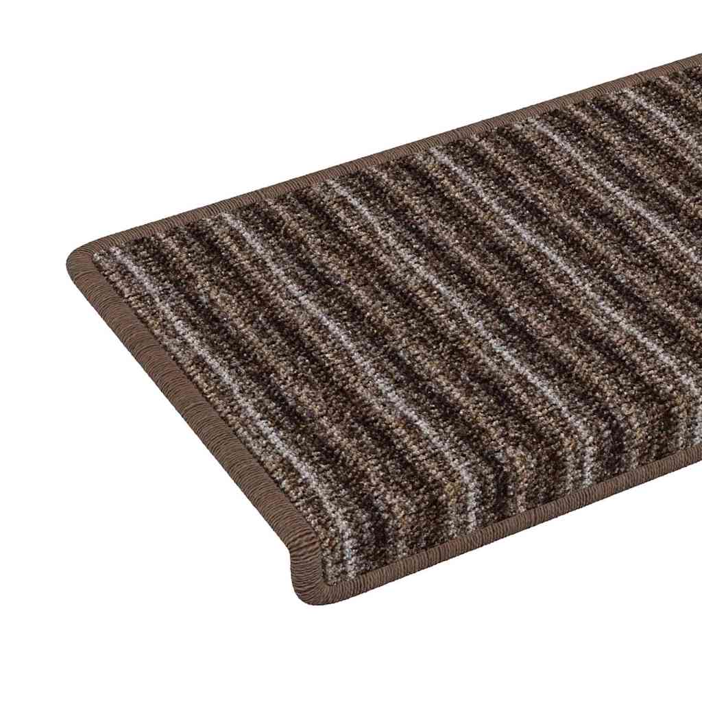 Selvklæbende Trappemåtter 15 stk. 65 x 21 x 4 cm Non-Slip Brun