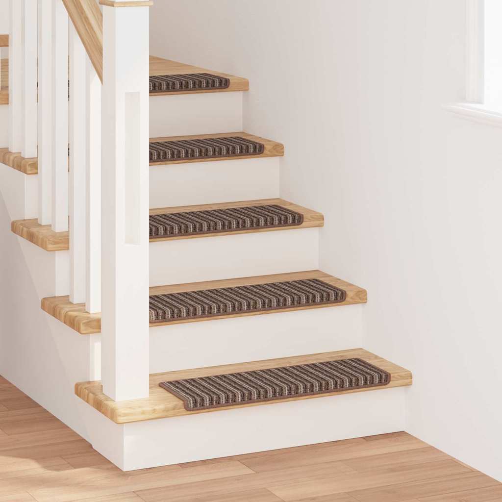 Selvklæbende Trappemåtter 15 stk. 65 x 21 x 4 cm Non-Slip Brun
