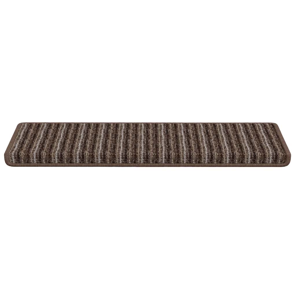 Selvklæbende Trappemåtter 15 stk. 65 x 21 x 4 cm Non-Slip Brun