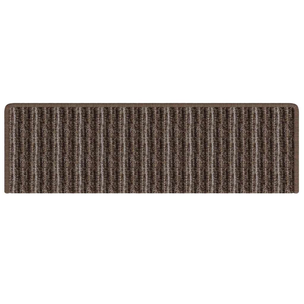 Selvklæbende Trappemåtter 15 stk. 65 x 21 x 4 cm Non-Slip Brun