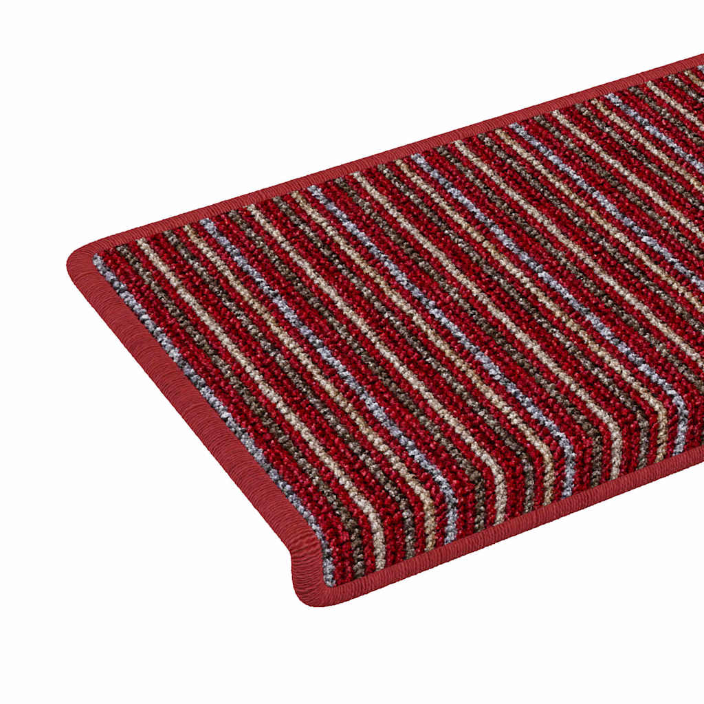 Selvklæbende Trappemåtter 15 stk. 65 x 21 x 4 cm Non-Slip Rød
