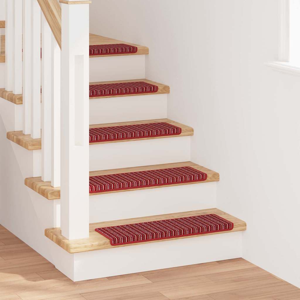 Selvklæbende Trappemåtter 15 stk. 65 x 21 x 4 cm Non-Slip Rød
