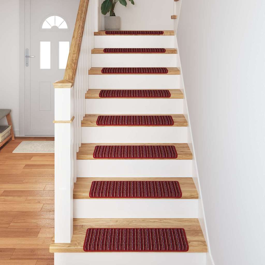 Selvklæbende Trappemåtter 15 stk. 65 x 21 x 4 cm Non-Slip Rød