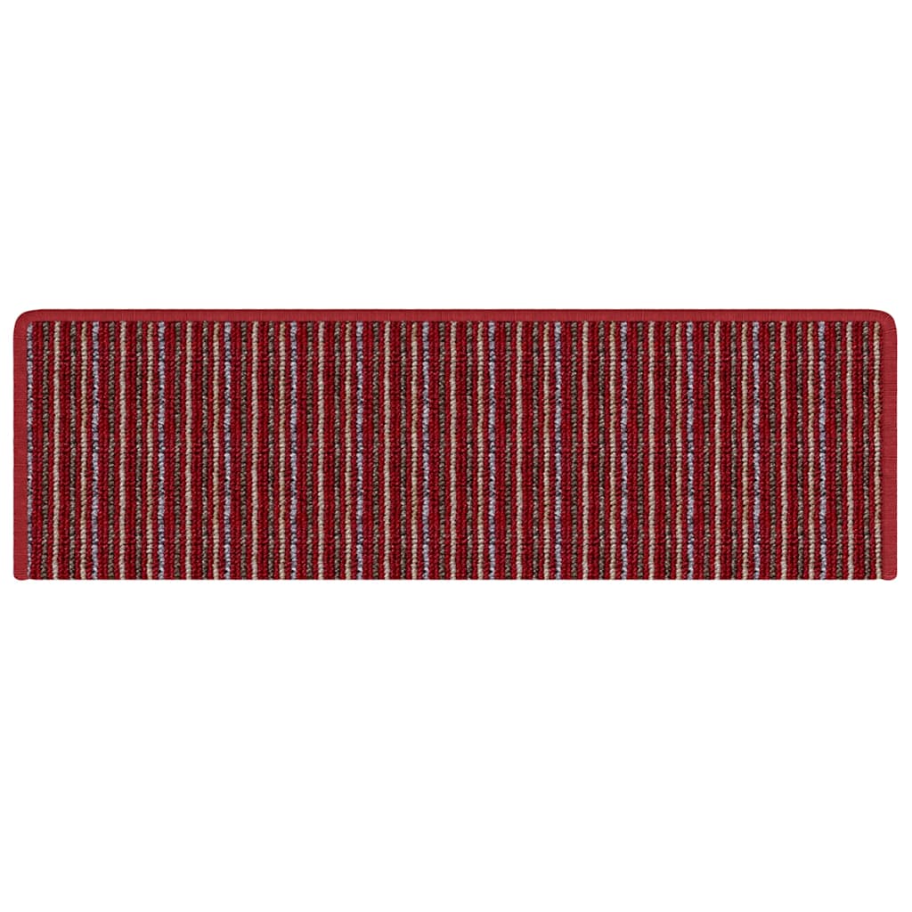 Selvklæbende Trappemåtter 15 stk. 65 x 21 x 4 cm Non-Slip Rød