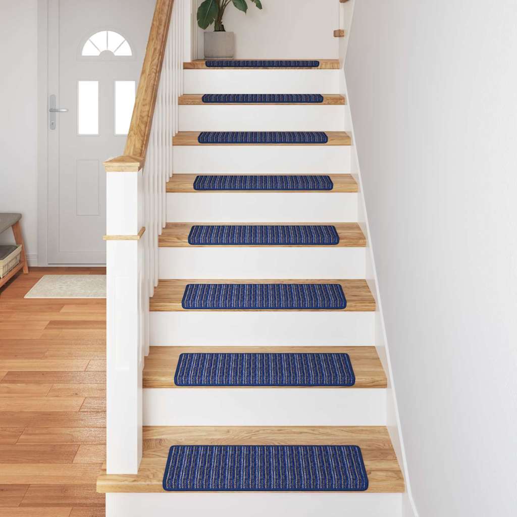 Selvklæbende Trappemåtter 15 stk. 65 x 21 x 4 cm Non-Slip Blå