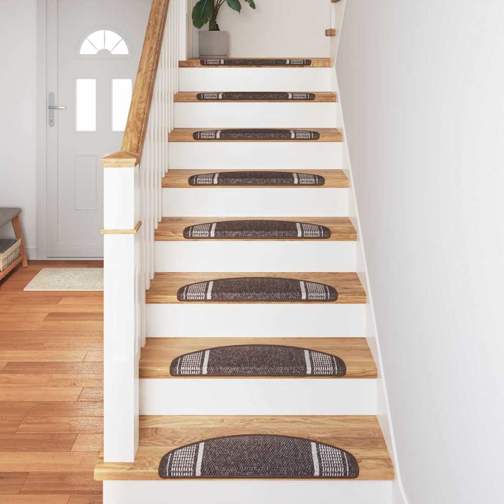 Selvklæbende Trappemåtter 15 stk. 65 x 21 x 4 cm Non-Slip Brun