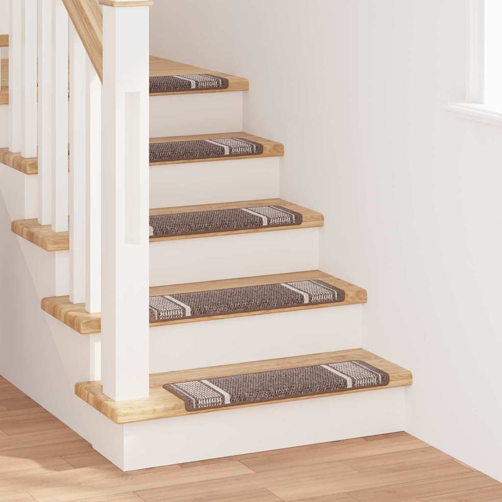 Selvklæbende Trappemåtter 15 stk. 65 x 21 x 4 cm Non-Slip Brun