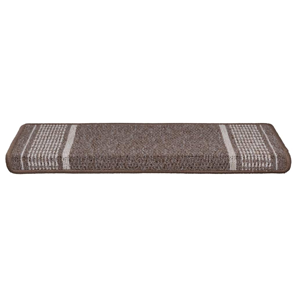 Selvklæbende Trappemåtter 15 stk. 65 x 21 x 4 cm Non-Slip Brun