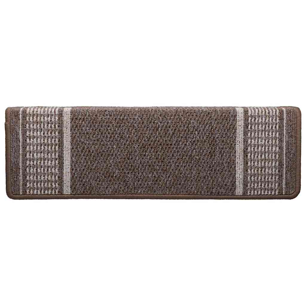 Selvklæbende Trappemåtter 15 stk. 65 x 21 x 4 cm Non-Slip Brun