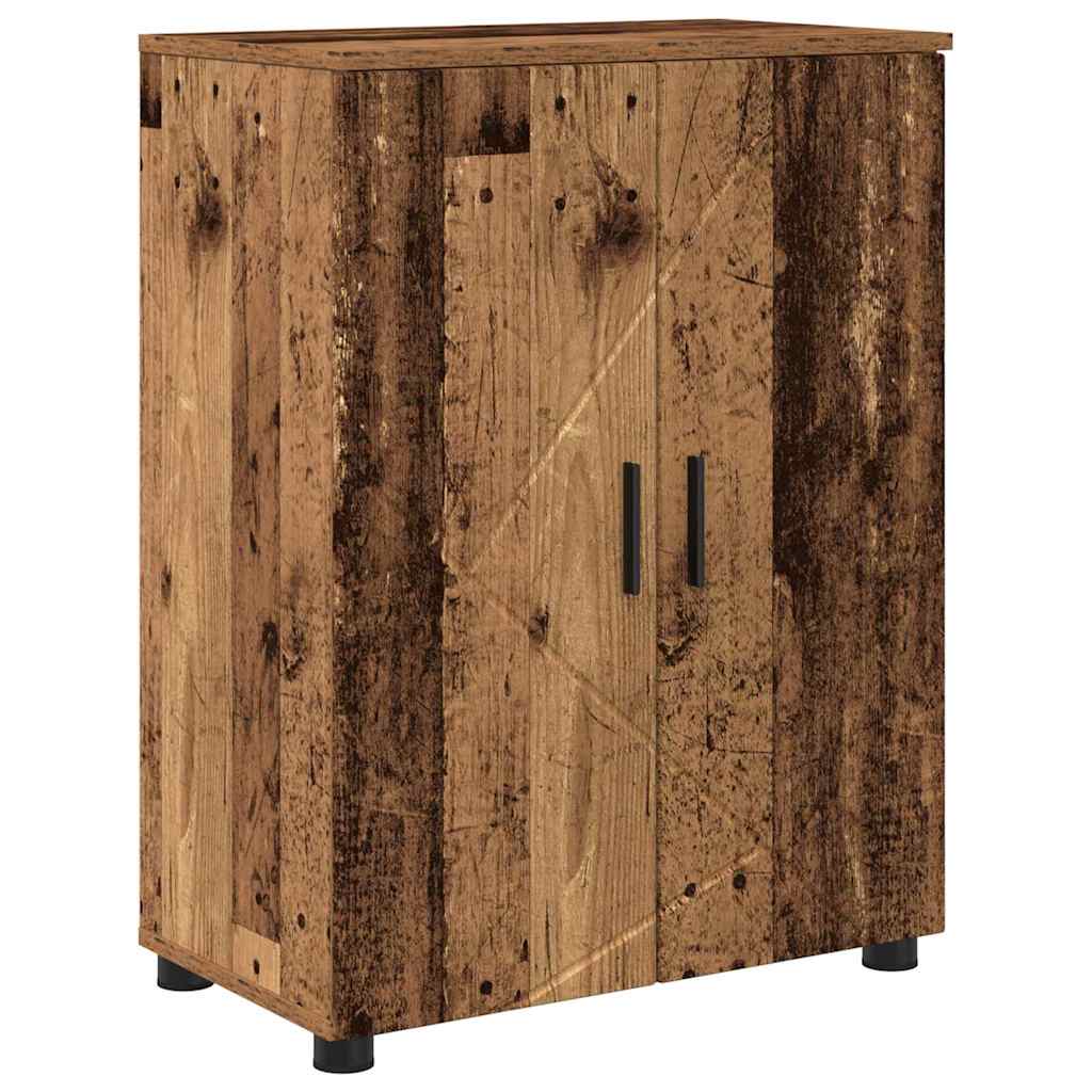 Badeværelsesmøbel sæt 4 stk. Gammelt træ 61 x 35 x 64 cm