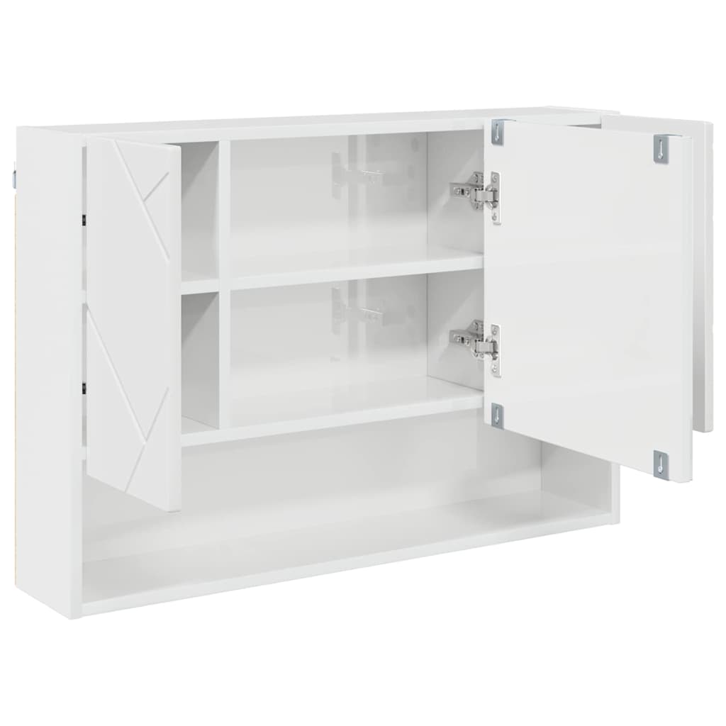 Badeværelsesmøbel sæt 3 stk. Høj gloss hvid 76,5 x 35 x 64 cm