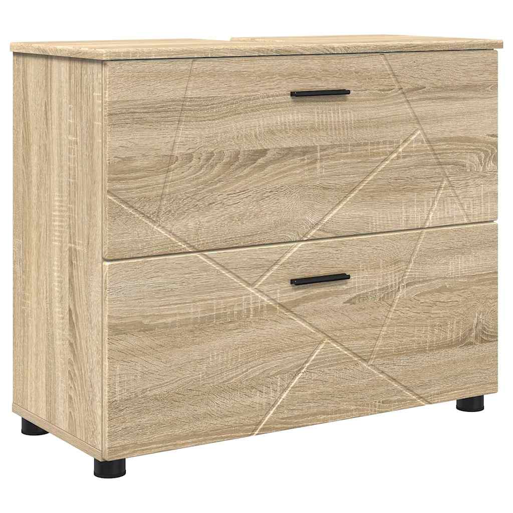 Badeværelsesmøbel sæt 5 stk. Sonoma eg 35 x 30 x 192 cm