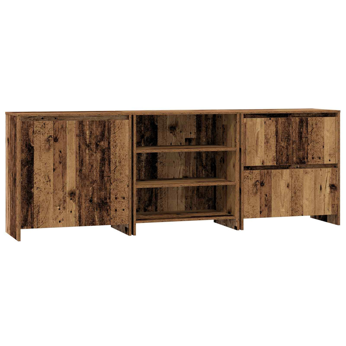 Sideboard 3 stk. Gammelt træ 70 x 41 x 75 cm Konstrueret træ