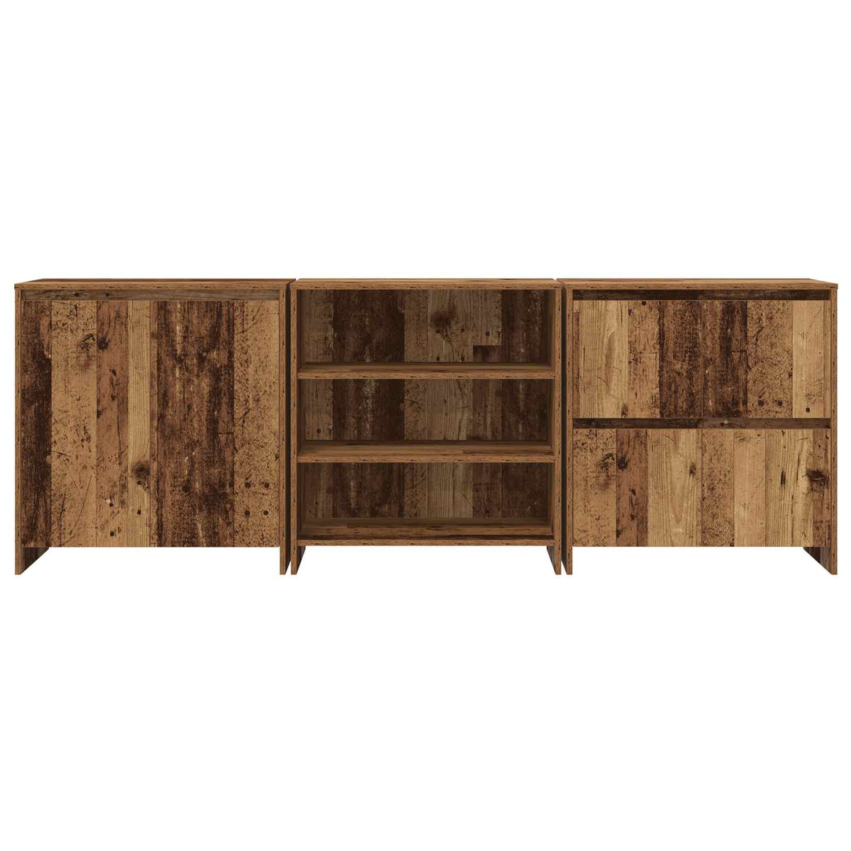 Sideboard 3 stk. Gammelt træ 70 x 41 x 75 cm Konstrueret træ