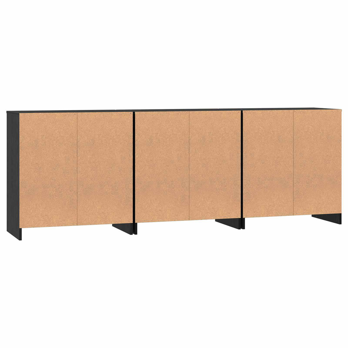 Sideboard 3 stk. Sort eg 70 x 41 x 75 cm Konstrueret træ