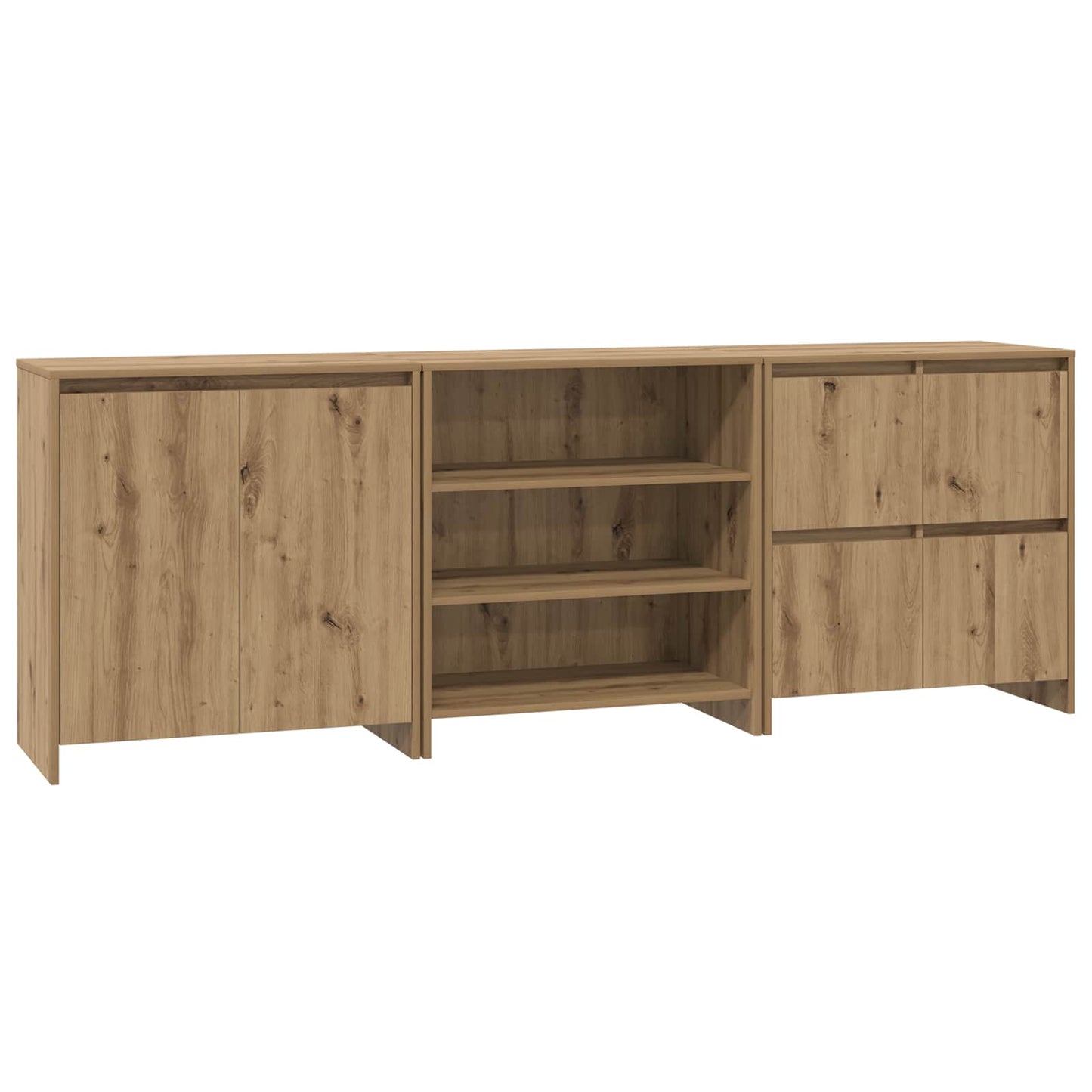 Sideboard 3 stk. Artisan Egetræ 70 x 41 x 75 cm Konstrueret træ