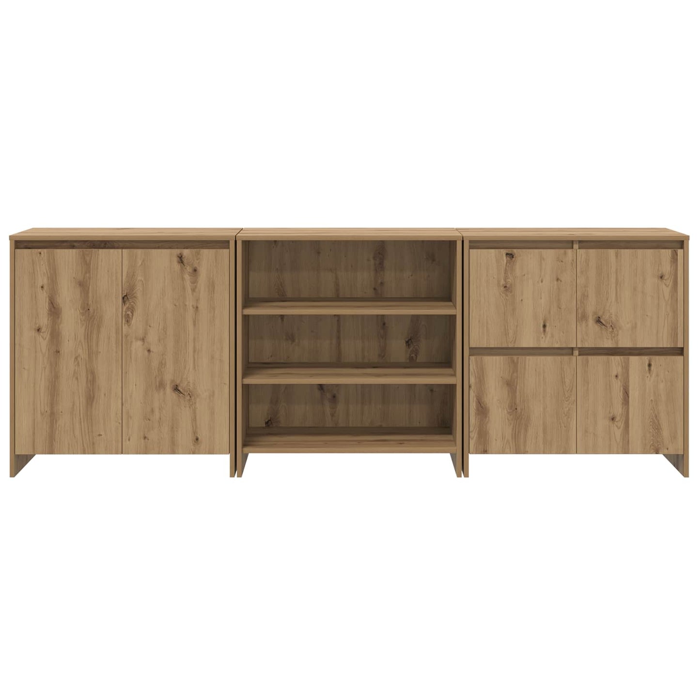 Sideboard 3 stk. Artisan Egetræ 70 x 41 x 75 cm Konstrueret træ