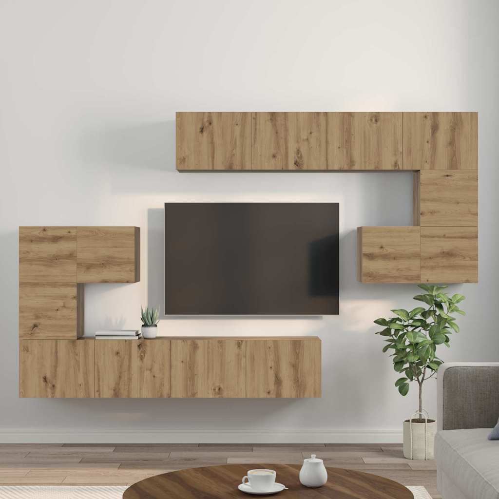 TV Enheder 4 stk. Artisan Egetræ Konstrueret træ