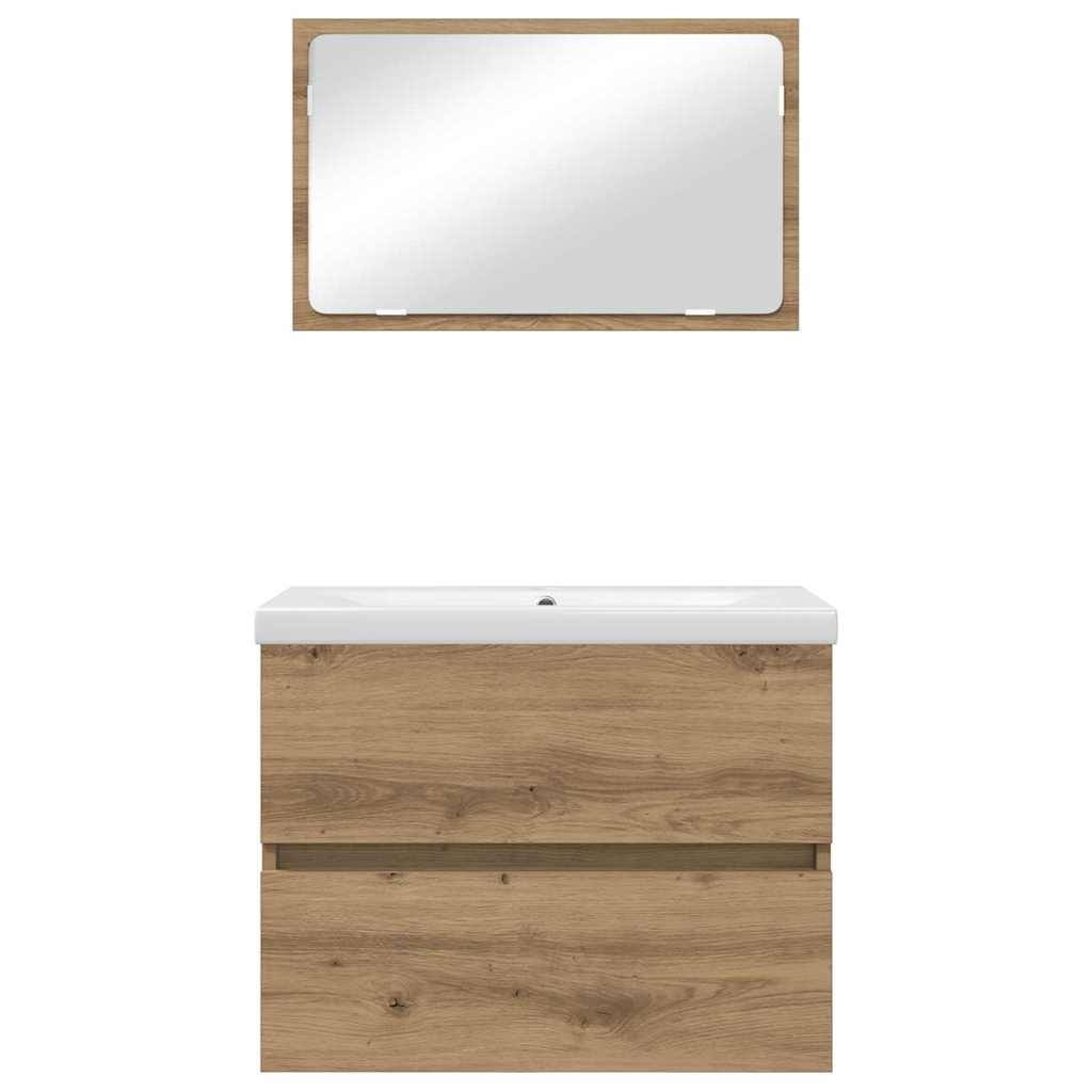 Badeværelsesmøbel sæt 3 stk. Artisan Egetræ 61 x 39 x 45 cm