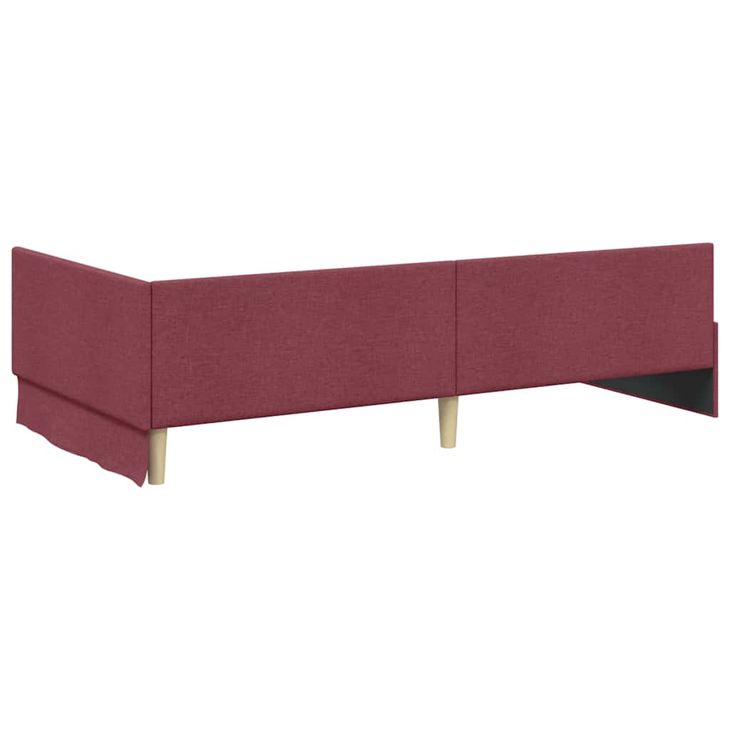 Hjørnesengramme med hovedgærde Vinrød 90 cm x 190 cm Stof