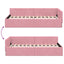 Hjørnesengramme med hovedgærde Lyserød 90 cm x 200 cm Fløjl