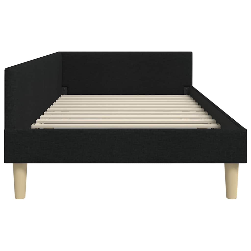 Hjørnesengramme Sort 80 x 200 cm Stof