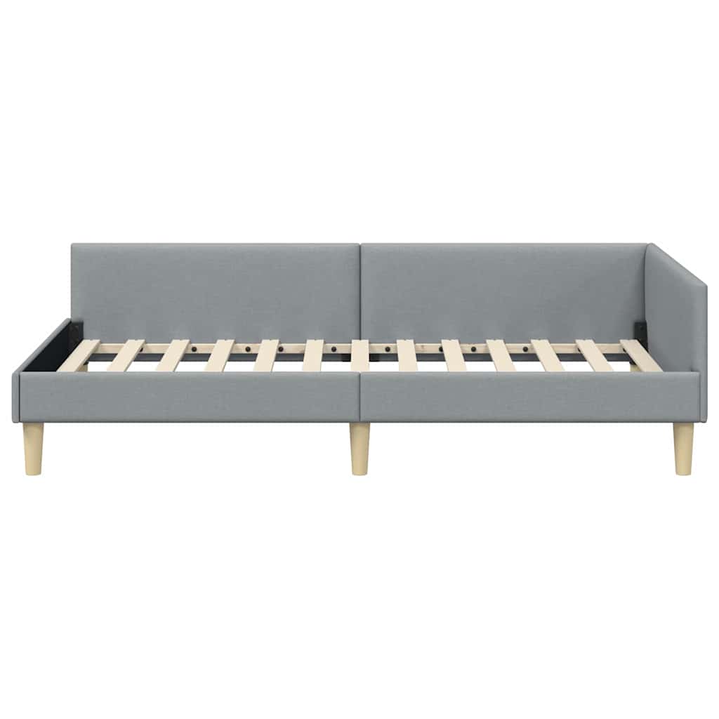 Hjørnesengramme Lysegrå 90 x 200 cm Stof