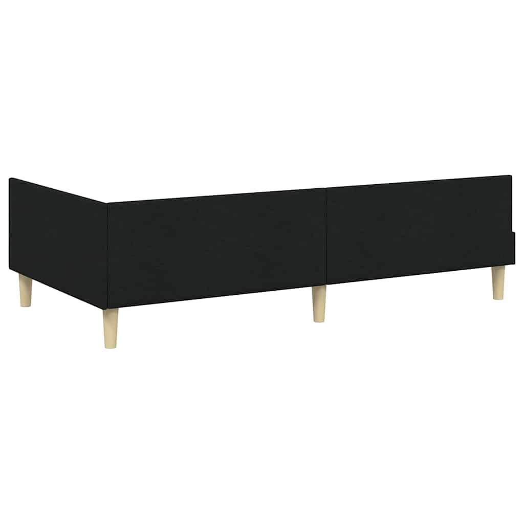 Hjørnesengramme Sort 90 x 200 cm Stof