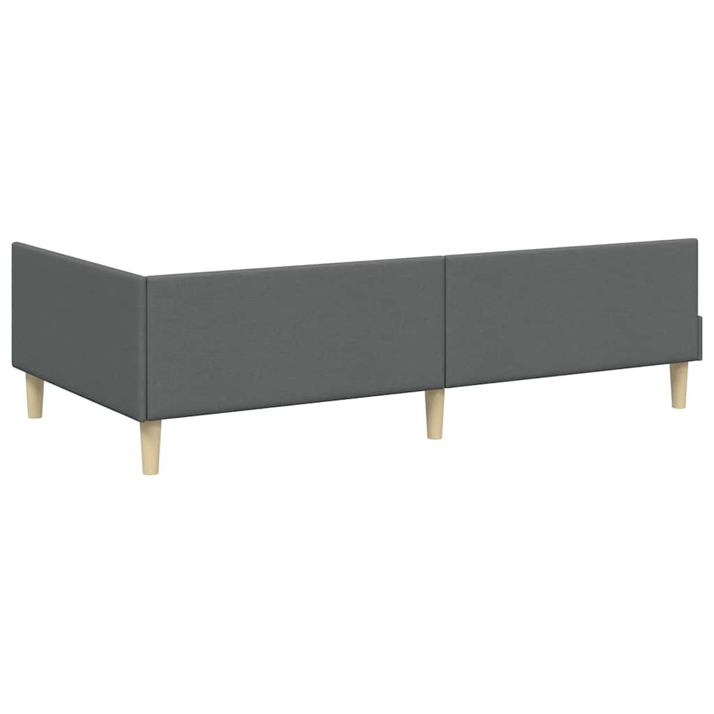 Hjørnesengramme Mørkegrå 100 x 200 cm Stof