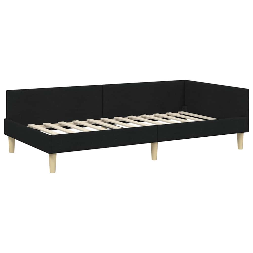 Hjørnesengramme Sort 100 x 200 cm Stof
