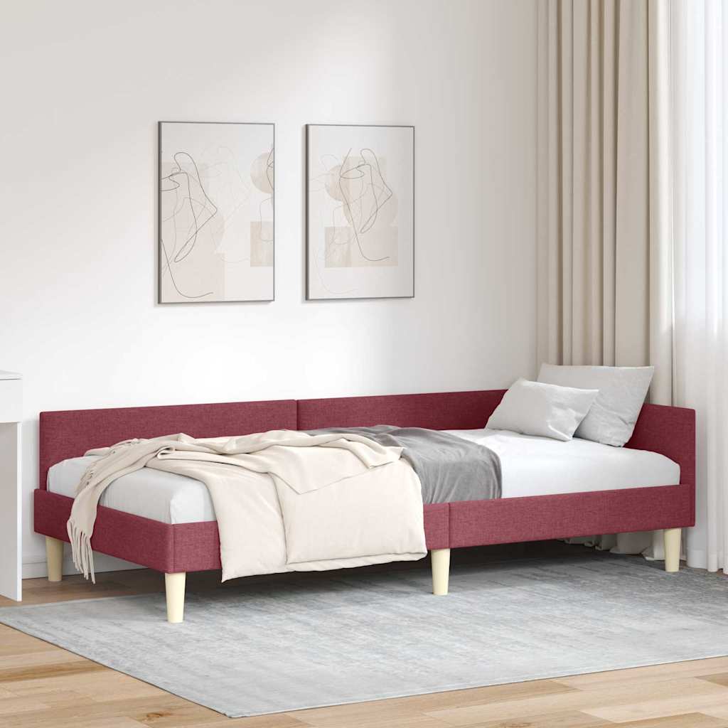 Hjørnesengramme Vinrød 100 x 200 cm Stof