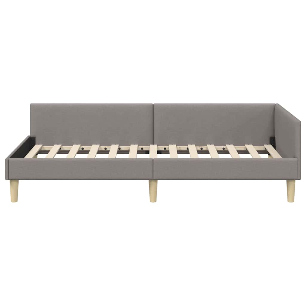 Hjørnesengramme Gråbrun 100 x 200 cm Stof
