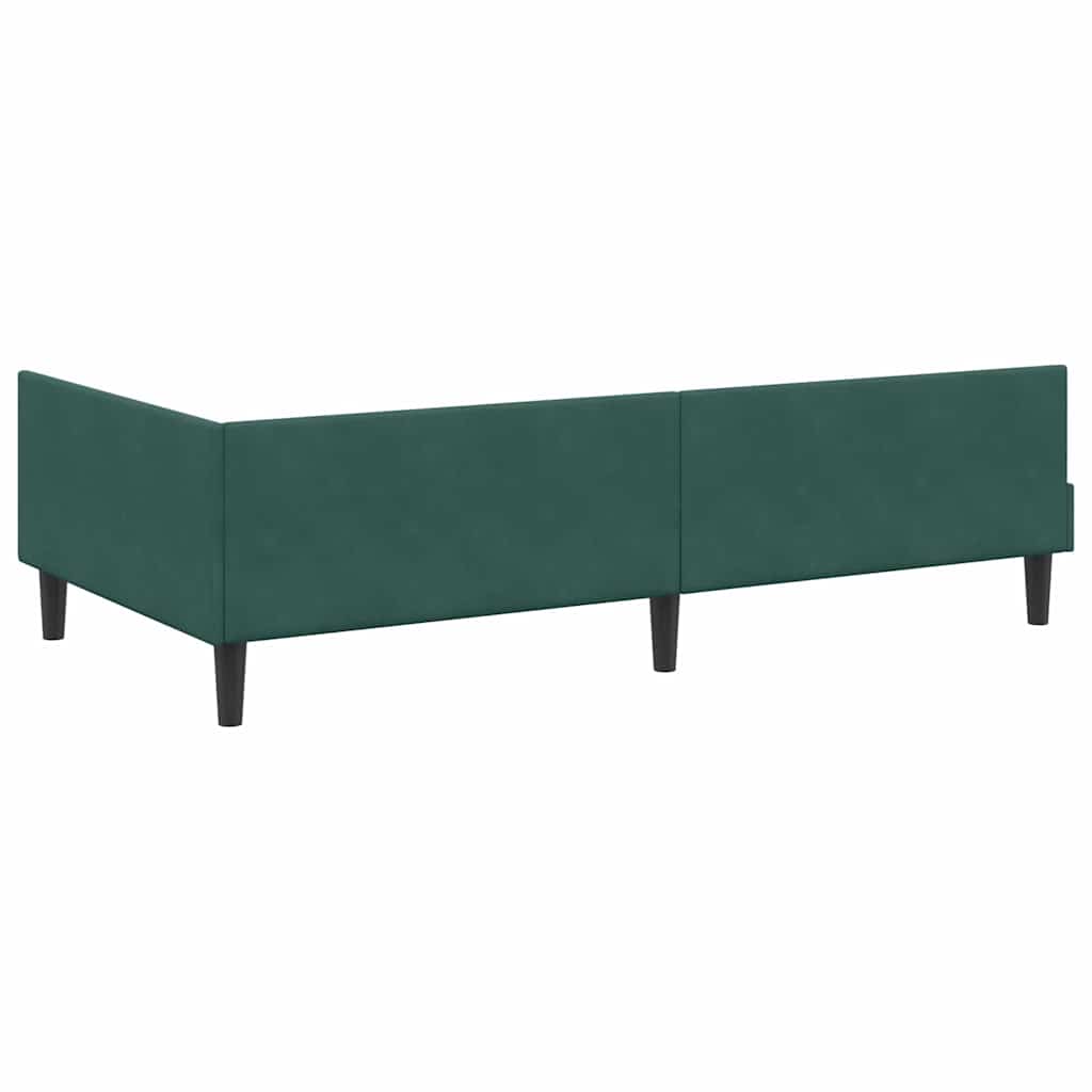 Hjørnesengramme med hovedgærde Mørkegrøn 100 cm x 200 cm Fløjl