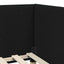 Hjørnesengramme Sort 80 cm x 200 cm Stof og krydsfiner