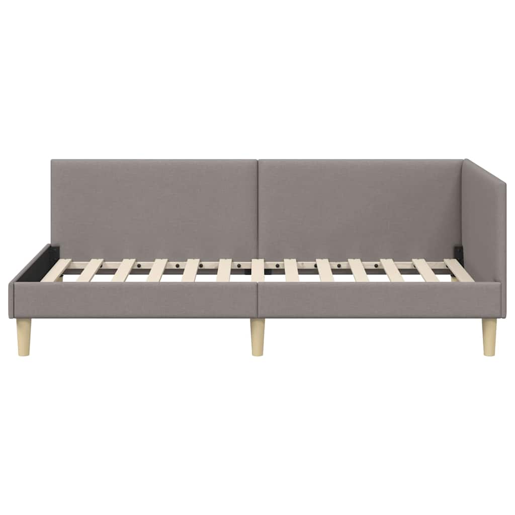 Hjørnesengramme Gråbrun 90 cm x 190 cm Stof og krydsfiner