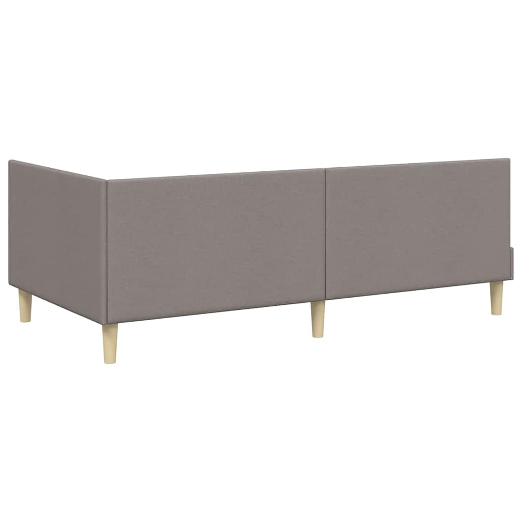 Hjørnesengramme Gråbrun 90 cm x 200 cm Stof og krydsfiner