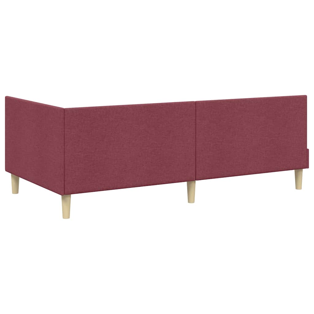 Hjørnesengramme Vinrød 100 cm x 200 cm Stof og krydsfiner