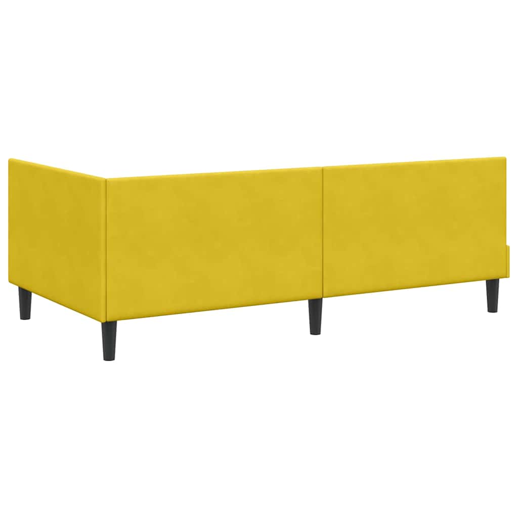 Hjørnesengramme med hovedgærde Gul 80 cm x 200 cm Fløjl
